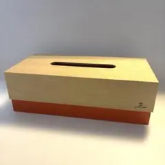 ヤマト工芸　yamato japan 木製ティッシュボックス　オレンジ