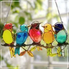 サンキャッチャー 小鳥 インテリア リビング 雑貨 看板 ボタニカル アクリル