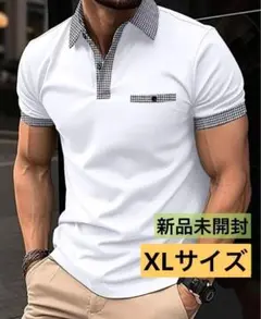 メンズ　ポロシャツ　XL　シャツ　きれいめ　おしゃれ　チェック　半袖シャツ