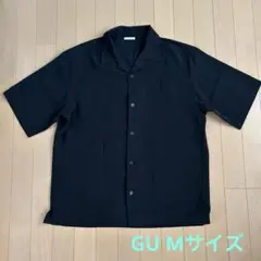 GU 黒 オープン 半袖シャツ Mサイズ メンズ