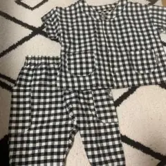 mokkpino チェック柄 ベビー服 上下セット
