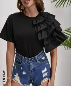 SHEIN フリルトップス　Tシャツ