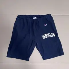 美品 BEAMS別注champion ブルックリンロゴ ショーツ ネイビー M
