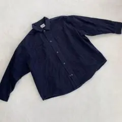 W.W.G シャツ ネイビー 綿 オーバーサイズ 長袖 ポケット