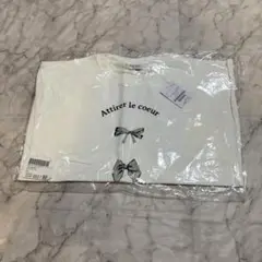 FREAK'S STORE リボンプリントTシャツ/ネイビー/F