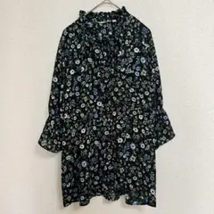美品 ユニクロ PAUL & JOE コラボ ブラウス L 花柄 リボンタイ
