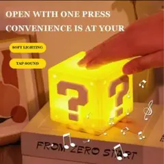 【新品】スーパーマリオ風 はてなブロックLED音楽付き