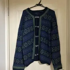 RAGBLUE アーガイル柄 ニットカーディガン