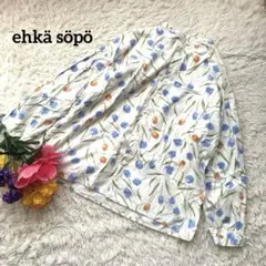 ehkä söpö 【花柄　総柄】【コットン】【M】ボタンシャツ