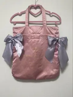 Maison de FLEUR ダブルリボントートバッグ ピンク