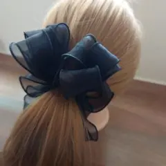 ❤️人気❤️オーガンジーボウリボン　バナナクリップ