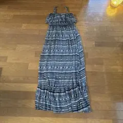 グレー系ストライプキャミワンピース