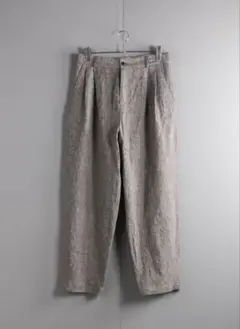 FRANK LEDER GREY LINEN 2TUCK TROUSERS