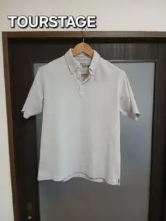 TOURSTAGE メンズ ゴルフシャツ L ライトグレー