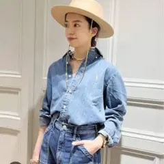 未使用級 ポロラルフローレン ダンガリーシャツ デニムシャツ 濃いめ XS