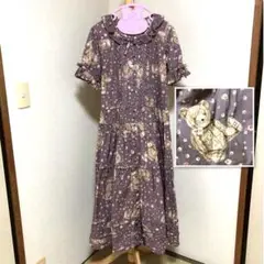 PINK HOUSE ピンクハウス テディローズ プリント ロング ワンピース