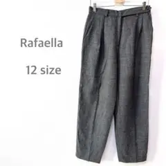 Rafaella ストレートパンツ　ウール100% ダークグレー　ゆったり