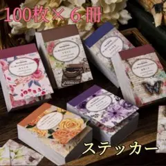 コラージュ素材 豆本 6冊セット ステッカー シール 紙もの インテリア
