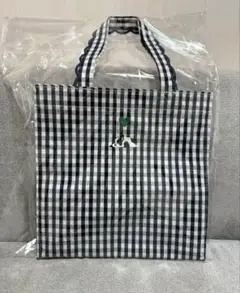 【新品・未使用】elu. フルールトート　スクエアスモール　ギンガム　ブラック