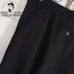 人気 リーバイス アクションスラックス W42 ブラック ワイド 8分丈 古着
