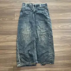 デニム ロングスカート スリット入り