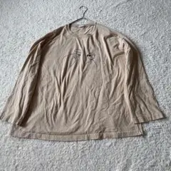 マチルダTシャツ ベージュ 長袖Tシャツ イラスト付き