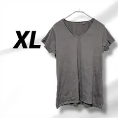 グレー Vネック Tシャツ XLサイズ