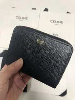 極美品!セリーヌ コンパクト ジップドウォレット グレインドカーフスキン