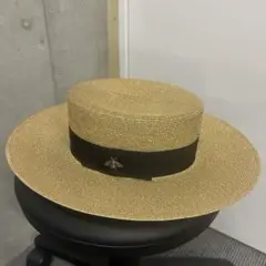 専用、箱付きGUCCI リボン帽子　麦わら帽子　かんかん帽　ラメ　リボン　美品 田中帽子店Cecil セシル 麦わら カンカン帽 垂れリボン 婦人用