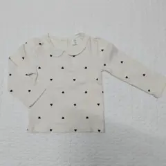 babyGAP　ハート襟パフスリーブロンT　オフホワイト　3YEARS