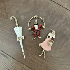 ブローチ　レトロ　3点セット