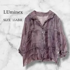 Luminex トップス シャツ 長袖 シアー素材 花柄 さらっと 大人可愛い