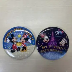 香港ディズニーランド20周年缶バッジ 誕生日缶バッジ