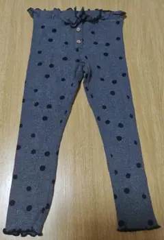 【未使用】ドット水玉模様フリル付きレギンス 110cm~