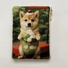 ハンドメイド　柴犬　ポーチ