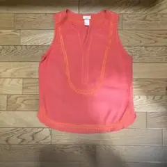 H&M オレンジ刺繍ノースリーブチュニック