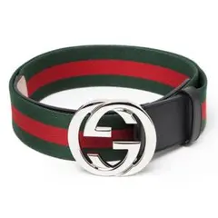 グッチ ベルト GUCCI ウェブライン インターロッキングGバックル #90