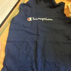 Champion ネイビー フード付きタンクトップ