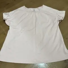 ユニクロ フリルTシャツ ピンク 130