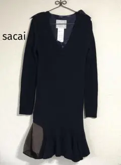 sacai ニットワンピース キャミソール セット ドレス ネイビー 2