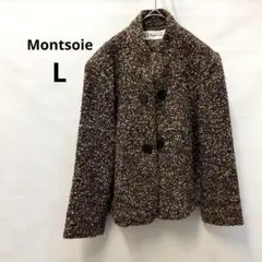 モンソワ　ブラウン系ジャケット Lサイズ　フックタイプ　レディース　580
