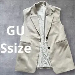 GU ノースリーブテーラードジャケット Sサイズ ベージュ