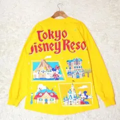 希少 東京ディズニー ミッキーマウス【M〜L】ロンT 長袖 黄色☆美品☆