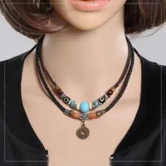 ターコイズ ネックレス ナバホ族 インディアン 新品 男女兼用 アメカジ