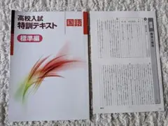 高校入試　特訓テキスト　国語　標準編　塾専用　解答と解説付き