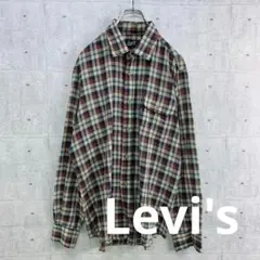 t0009 リーバイス 長袖 シャツ 赤 青 チェック L