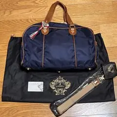 ハンドバッグ⭐️オロビアンコ ナイロン ネイビー ゴールド美品 付属品あり