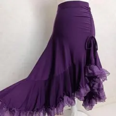 【極美品】社交ダンス衣装 ICHIOKU イチオク アシンメトリー パープル 紫