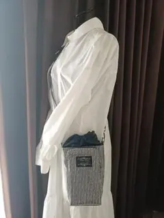 保冷ショルダーバッグ ハンドメイド スマホ＆ボトルホルダー ★ヒッコリーデニム★