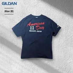 GILDANギルダン三沢米軍基地アメリカンデーイベント半袖Tシャツネイビー紺XL